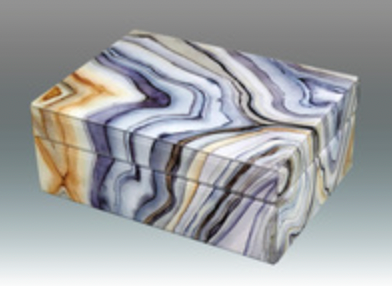 Gray Marble  Glass Box - 2 sizes