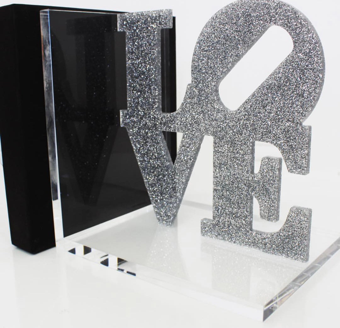 Silver Rainbow Acrylic Bookends