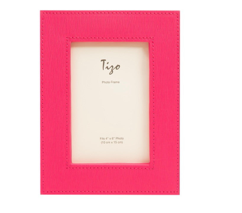 Hot Pink Faux Leather 4x6 Frame