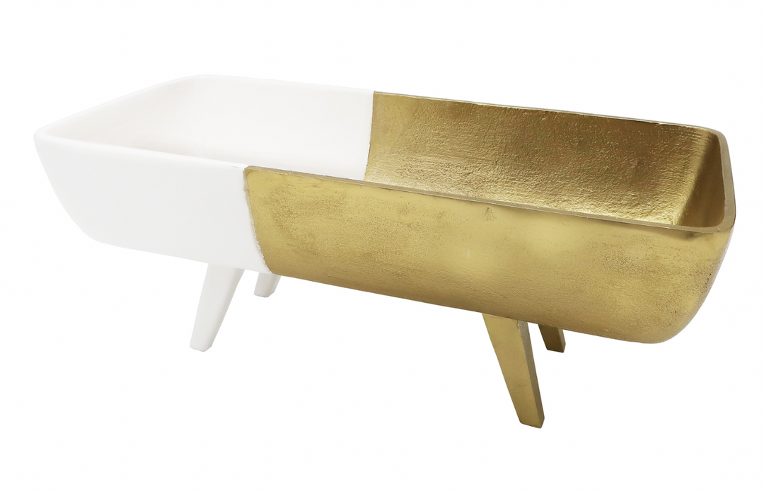 Gold and White Cracker Tray