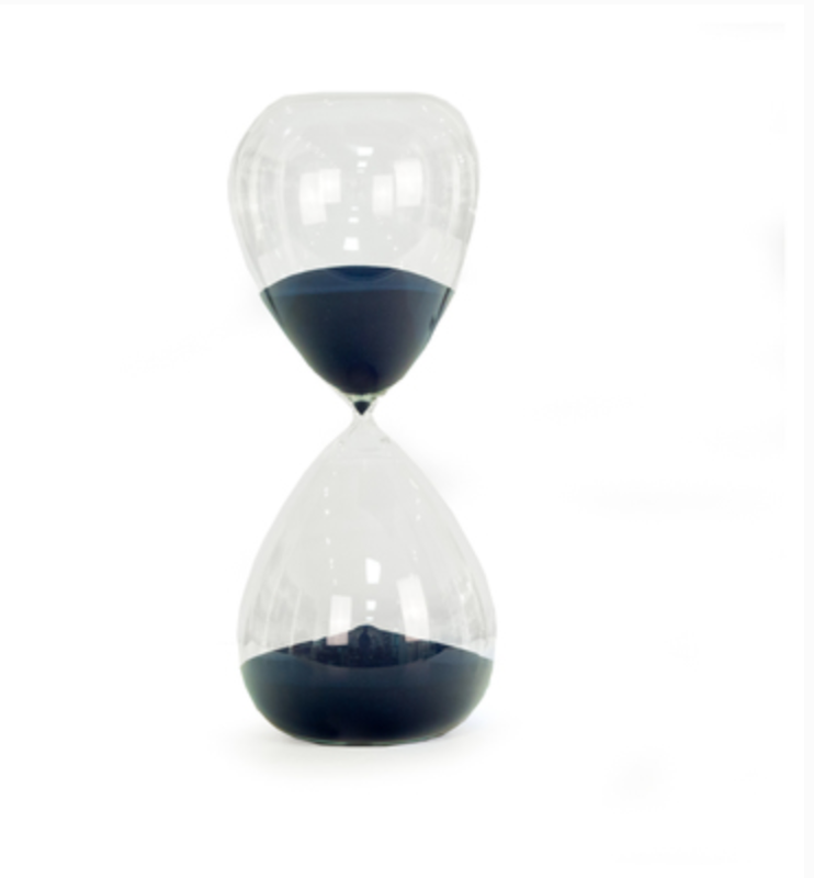 240 Minute Crystal Sand Timer with Navy Sand