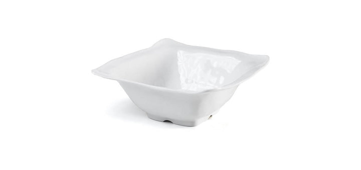 Ruffle White Melamine Square Serving Bowl