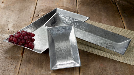 Hammered rectangle trays