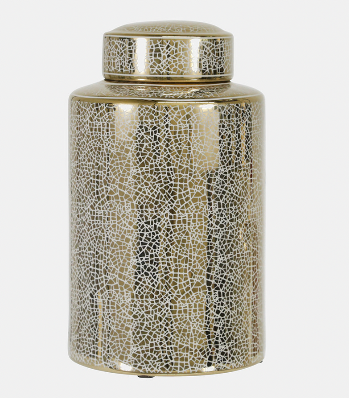 Silver Crackle Jars - S/2